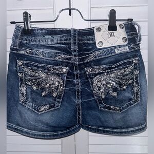 Miss Me rhinestone pocket shorts